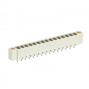 Вилка Wiecon 8813 S / 15 GF, Вилочный разъем, вертикальный, на плату, шаг: 3.81 мм, 15 полюсов, фиксация на плате пайкой, исполнение: без маркировки, с монтажными фланцами, 250V, 8А, цвет: серый