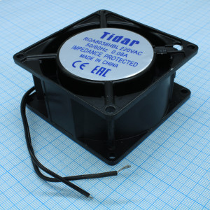 RQA 8038HBL 220VAC, Вентилятор 220В AC, 2600об/мин., 80x80х38мм, 23л/мин, 26дБ, подшипник качения, тип вывода - провод