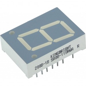 SA08-11SRWA, 1 разрядный индикатор 20,32мм/красный/640нм/8-24мкд/ОА
