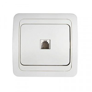 Розетка компьютерная одинарная RJ-45 CLASSICO белая 2131 4690612034263