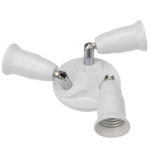 Разветвитель цокольный Е27-3хЕ27 (поворотный цоколь) белый 11-8863