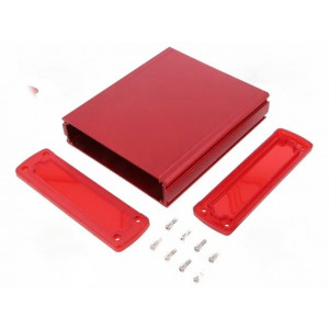 ALUG706RD160-IR, Алюминиевый красный корпус с Инфракрасными пластиковыми торцевыми панелями