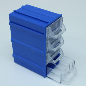 Бокс для р/дет К- 5-В2 прозр/синий, Пластиковый контейнер для хранения крепежа, радиоэлектронных комплектующих, любых небольших деталей