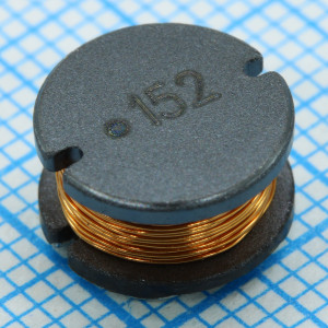 SDR1006-152KL, Катушка индуктивности SMD силовая проволочная 1.5мГн ±10% 1кГц 31Q-добротность феррит 190мА 5Ом лента на катушке