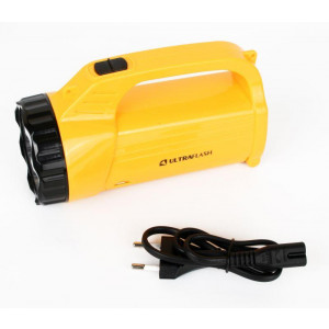 Фонарь аккумуляторный LED3819CSM 9LED + 12SMD 2 режима аккум. SLA 220В желт. 12102/ 12860