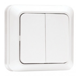 Рим Выключатель 2-клавишный 10А белый ENV10-023-10