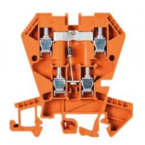 Этажная клемма WK 4 E/U GU, Этажная функциональная клемма, 2 этажа, тип фиксации провода: винтовой, номинальное сечение: 4 мм кв., 1A, 1000V, ширина: 6 мм, цвет: оранжевый, тип монтажа: DIN35