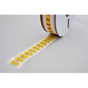 Маркер плоский MFSS-2X-20-40-Y, Маркер термоусадочный, для маркировки и изоляции проводов и кабелей, длина 40 мм, диаметр провода: 10 - 20 мм, цвет желтый, для принтера: RT200, RT230, в упаковке 200 маркеров