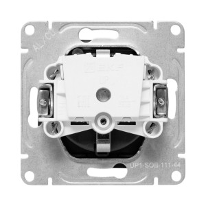 Механизм розетки, 16А, IP44, с заземлением, со шторками, c крышкой, ч-рный Эпика EKF UP1-SOB-111-44