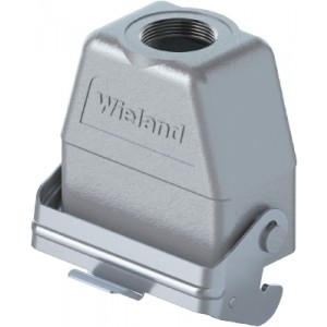 Крышка разъема 76.372.2535.1, Крышка разъема на кабель, типоразмер 16A, с уплотнителем, 1 отверстие с резьбой для кабельных вводов M20x1,5, с верхним расположением, с одной защелкой, материал корпуса: алюминиевый сплав