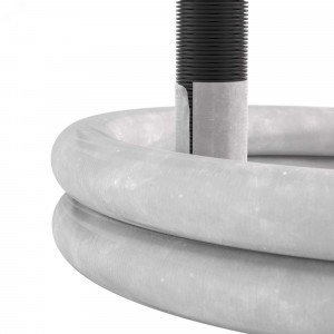 Двустенная труба ПНД гибкая дренажная д.160мм с геофильтром, SN6,перфорация 360 град., в бухте 50м, цвет черный 141916A