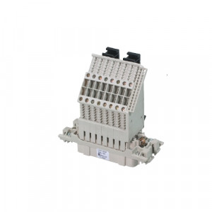 Розеточная контактная вставка BU 70.1 /24 REV U WR, Розеточная контактная вставка, винтовая фиксация, 24 полюса + PE, типоразмер 24B, 500V, 16A, сечение обслуживаемых проводников 0,5-4 мм кв., тип покрытия контактов: олово, заземление справа, с упорами для защелок, с креплением на DIN рейку