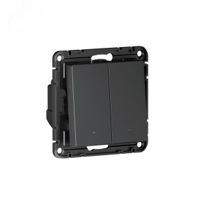 ATLASDESIGN SMART 2-кл. ВЫКЛЮЧАТЕЛЬ с подсв., Zigbee, сх.5, L+N, 10А, мех., КАРБОН ATN001053Z