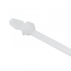 Хомут P6.6 с монтажным основанием под отверстие 4,9мм, белый 4,8x200 252205SR-M