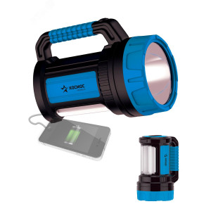 Фонарь аккумуляторный KOSMOS premium 7W LED ЗУ 220/12В USB зарядка телефона KOSACCU9107WUSB