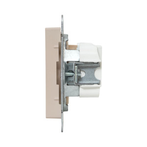 Механизм розетки, 16А, без заземления, со шторками, кремовый Эпика EKF UP1-SOI-101