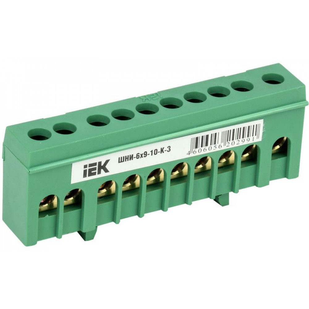 Изображение товара Шина PE земля в корпусной изоляции на DIN-рейку IEK YNN10-69-10KD-K06 Изображение товара Шина PE земля в корпусной изоляции на DIN-рейку IEK YNN10-69-10KD-K06