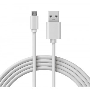 Шнур USB-micro USB, PVC,1метр, белый