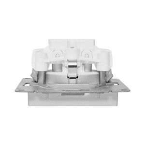 Механизм розетки, 16А, с заземлением, без шторок, алюминий Эпика EKF UP1-SOA-110