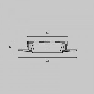 Профиль алюминиевый встраив. 22х6 Maytoni ALM004S-2M