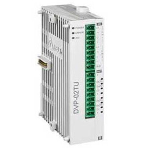 Модуль аналоговых выходов DVP02TUR-S, Универсальный модуль аналоговых входов-регулятор, 2 канала, 16 бит, 4 диск. выхода (реле)