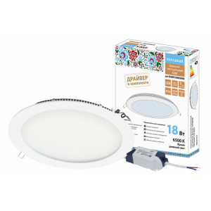 Светильник ультратонкий встраиваемый светодиодный "Даунлайт НАРОДНЫЙ" СВО (белый) 18 Вт 6500К SQ0329-0243