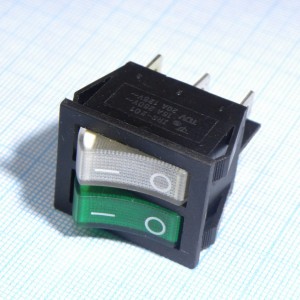 SWR 2101-1C3 G+W/B IRS, Переключатель клавишный с подсветкой