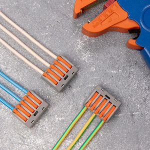 Клемма строительно-монтажная СМК 222-415 5-проводная 0.08-2.5/4кв.мм серая 07-5255-4