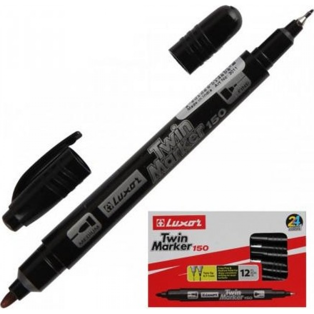 Изображение товара Маркер Luxor 150 3011 двухсторонний черный для ПВХ
