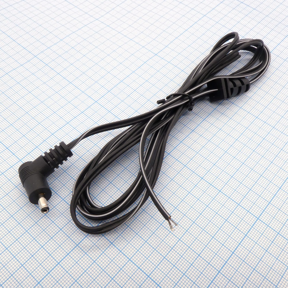 Изображение товара Угловой штекер питания 3.5*1.4 с кабелем 1.8м