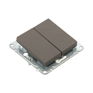 Механизм выключателя, двухклавишный, мокко Эпика EKF UP1-SWM-20