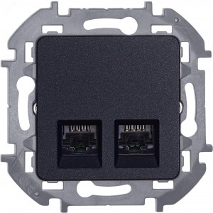 Розетка компьютерная 2-м Inspiria RJ45 кат.5E UTP антрацит Leg 673838