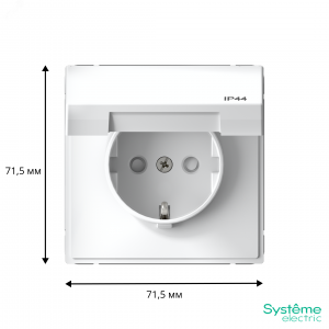 ARTGALLERY РОЗЕТКА с заз.со шт.с крышк, 16А, IP44,  механизм, быстрозажимные клеммы, белый GAL440146S