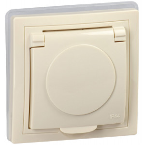 KVARTA Роз. 1ая с з/к РСбш10-3-ККм-44 16А IP44 крем. KV-R16-16-44-K33