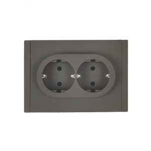 Розетка 2-м СП FORTE&PIANO FP323 16А с заземл. защ. шторки безвинт. крепл. сер. IEK FP-R24-16-1-K03