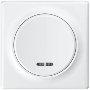 Выключатель 2-кл. СП Florence 10А IP20 с подсветкой механизм бел. (1E31801300) 2172779