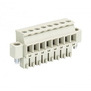 Розетка Wiecon 8813 B / 8 VR, Розеточный разъем, прямой, на кабель, шаг: 3.81 мм, 8 полюсов, фиксация провода винтовая, исполнение: с маркировкой, 250V, 8А, цвет: серый