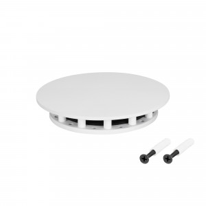 Крепление MOONLIGHT-BASE-ROUND-D13-S White 046036, Крепление герметичной ленты MOONLIGHT D13. Материал сталь, цвет белый. Размер крышки S (115х115 мм). Подходит для плоских поверхностей. Габариты держателя в сборке 115x115x22 мм. Диаметр основания 90 мм. Изделие укомплектовано: основанием (крепится к пове