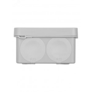 Распаячная коробка двухкомпонентная ОП 70х70х40 мм IP66 6 вх. серая инд. штрихкод TDM SQ1401-2511