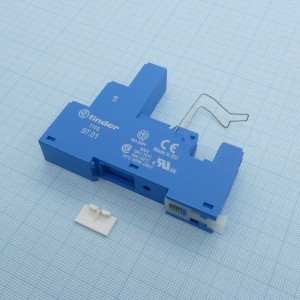 97.01SMA, Розетка с винтовыми клеммами (с зажимной клетью) для реле 46.61; применяются модули 86.30, 99.02; в комплекте металлическая клипса 097.71; версия: синий цвет