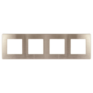 Рамка для розеток и выключателей Серия 12 12-5104-13 на 4 поста, Сатин, бронза Б0052536