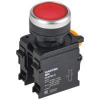Кнопка d=22мм 1NO+1NC красная MASTER MI-BT60-11-3-22-K04