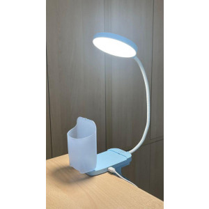 Светильник светодиодный настольный UF-751 C13 7Вт ССТ 3 уровня яркости с прищепкой голуб. Ultraflash 14488