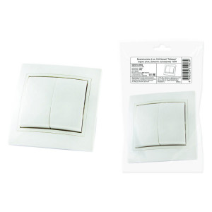 Выключатель 2 кл. 10А белый "Таймыр" (пром. упак,, бакелит. основание) SQ1814-0502