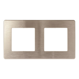 Рамка для розеток и выключателей Серия 12 12-5102-04 на 2 поста, Сатин, шампань Б0052512
