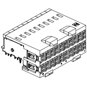 500-040-225-G02, Жесткие метрические разъемы ZD+ Connector, Female, R/A, 2 Pair