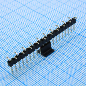 DS1022-1X20MBF17SR-B, Соединитель штыревой, вилка на плату однорядная угловая 1x16 контактов шаг 2.54мм