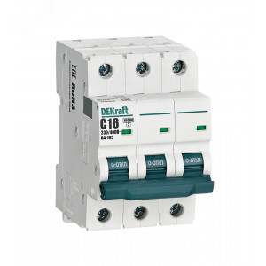 Выключатель автоматический модульный 3п C 16А 10кА ВА-105 DEKraft 13177DEK