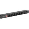 PDU 6 розеток нем. ст. + 2 С13 LED 1U вх. С14 алюмин. PH12-6D2C133