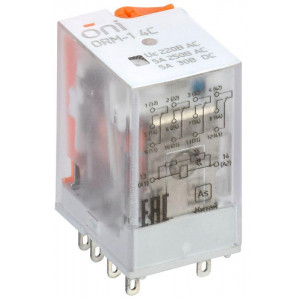 Реле интерфейсное ORM-1 4C 220В AC с LED и тест. кнопкой ORM-1-4C-AC220V-L-B